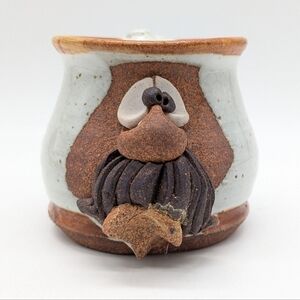 Handmade Quirky Whimsical Earthenware Mustache Face Coffee Mug